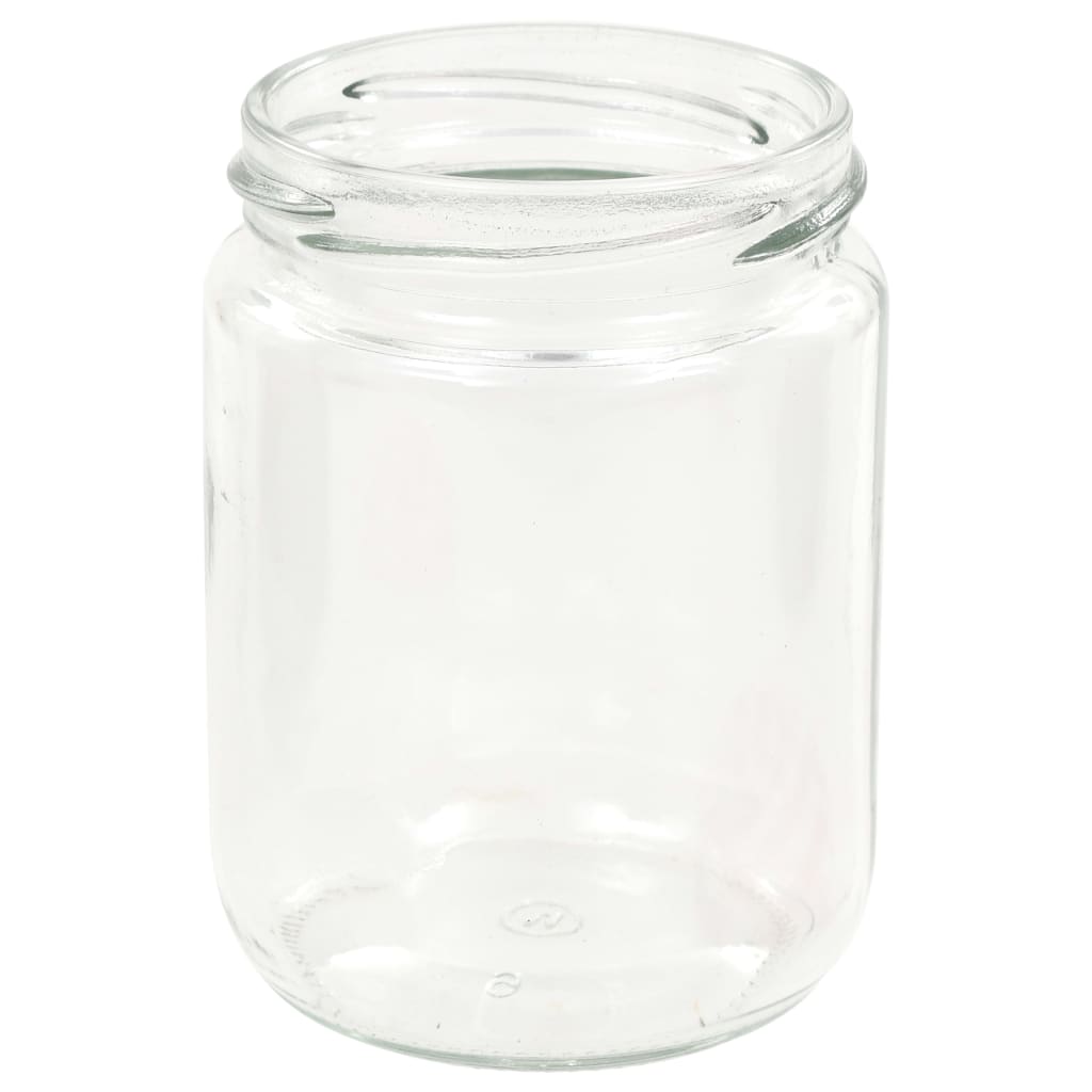 Glass Jam Jars with White and Red Lid 96 pcs 230 ml